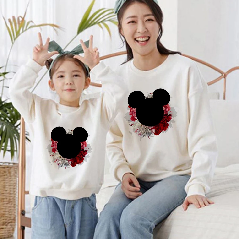 

Love Mickey Mickey Mouse Family Sweatshirt Unisex Art Pretty Disney Горячие продажи минималистичный верхний пуловер Толстовки для родителей и детей