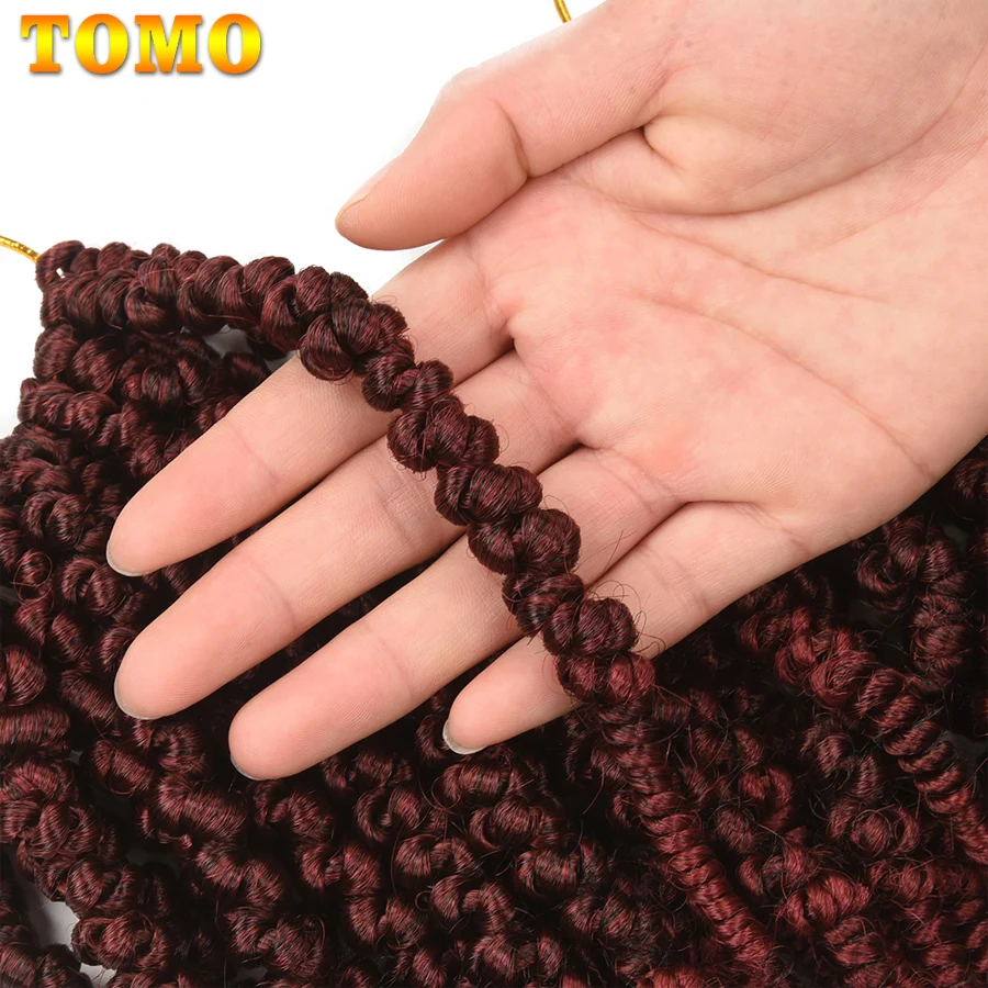 

8Inch Short Bob Spring Twist Crochet Hair Synthetic Kinky Twist Crochet Braids 15Strands Ombre Bomb Passion Twist Hair for Kids