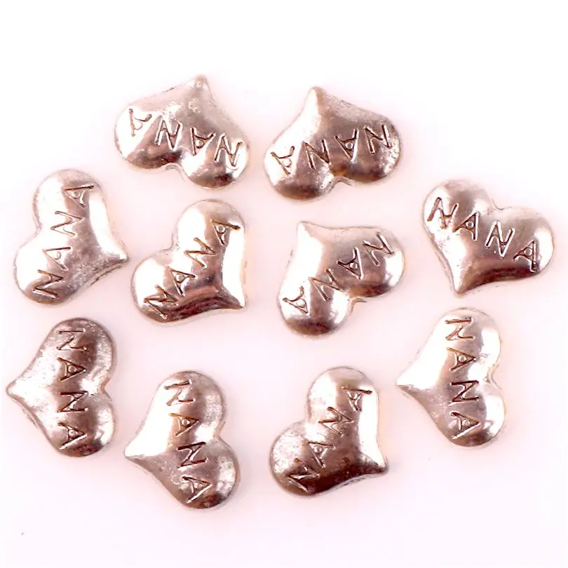 20 шт./лот эмаль слова Нана ЛЮБОВЬ плавающие амулеты делая память стеклянный
