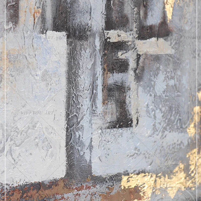 

100% Handmade Silver Yellow Abstract Painting Modern Art Picture For Living Room Modern Cuadros Canvas Art High Quality