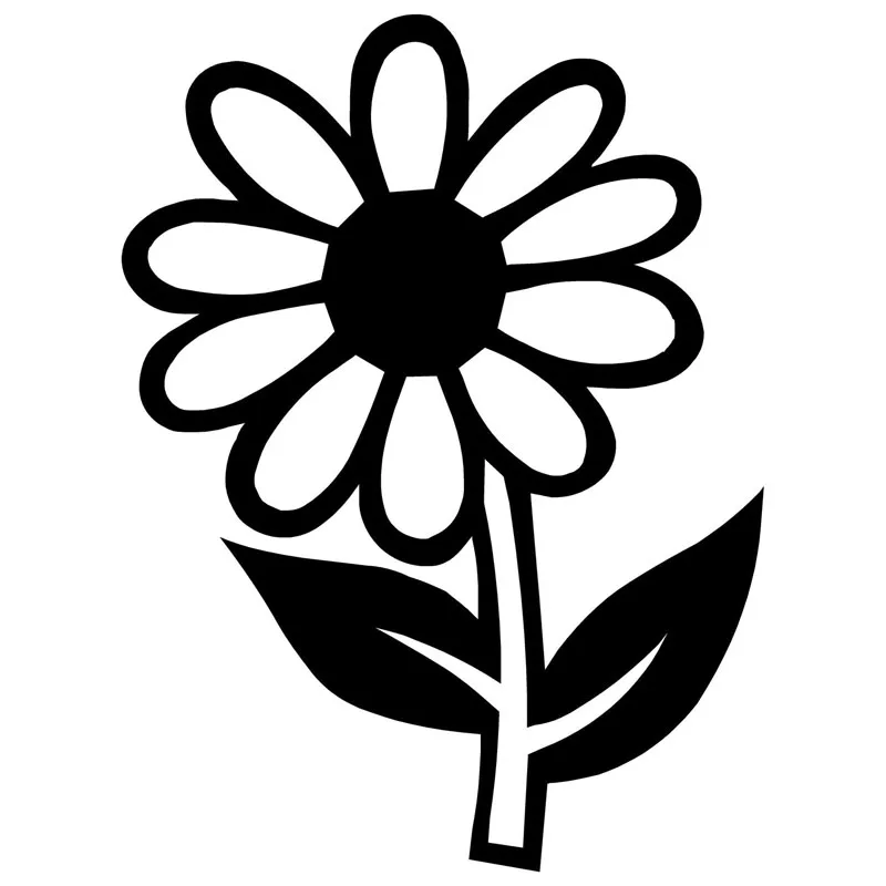 

9.4*12.7CM Daisy Flower Car Stickers Reflective Vinyl Decals Motorcycle Accessories Black Silver C2-0636