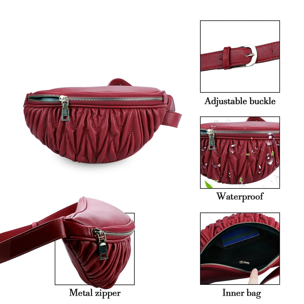 Поясные Сумки Женская поясная сумка черный красный белый чистый цвет высокое