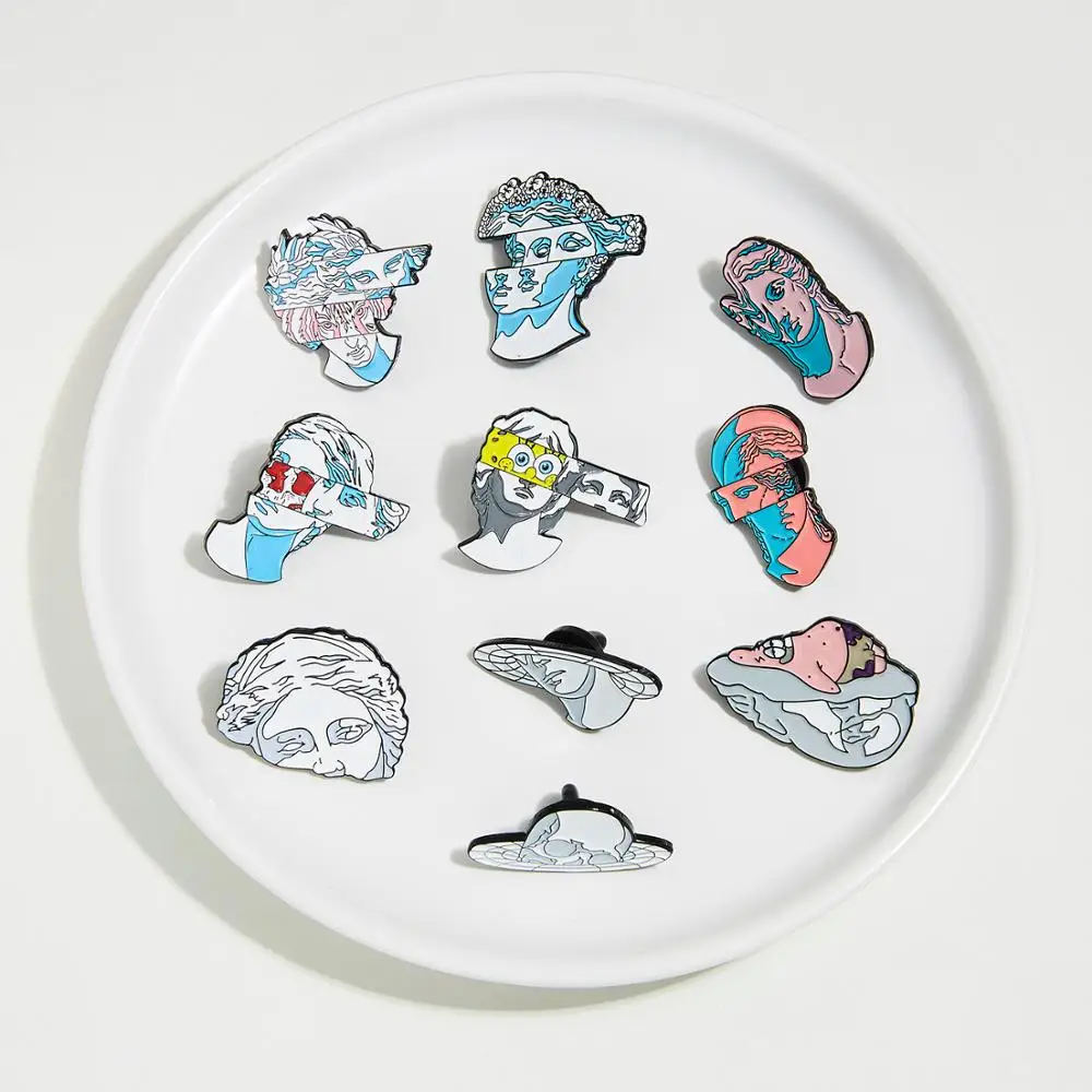 Металлическая брошь из сплава в виде рыбы-кои панды медведя змеи кролика набор