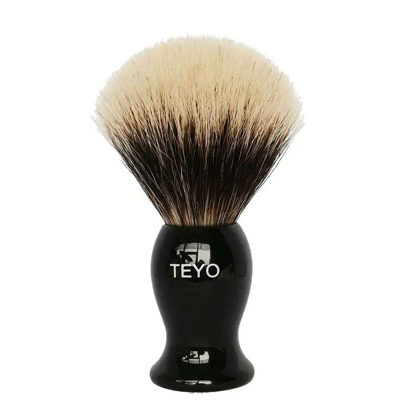 TEYO Shaving Brush of Finest Two Band Silvertip Badger Hair Perfect  for Wet Shave Beard Brush