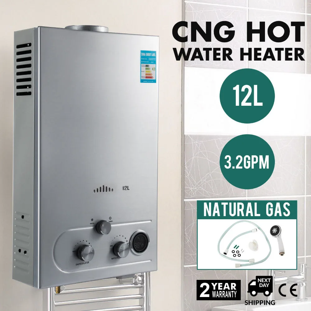 12л Природный Газовый Нагреватель Горячей Воды ЖК-дисплей душевая головка