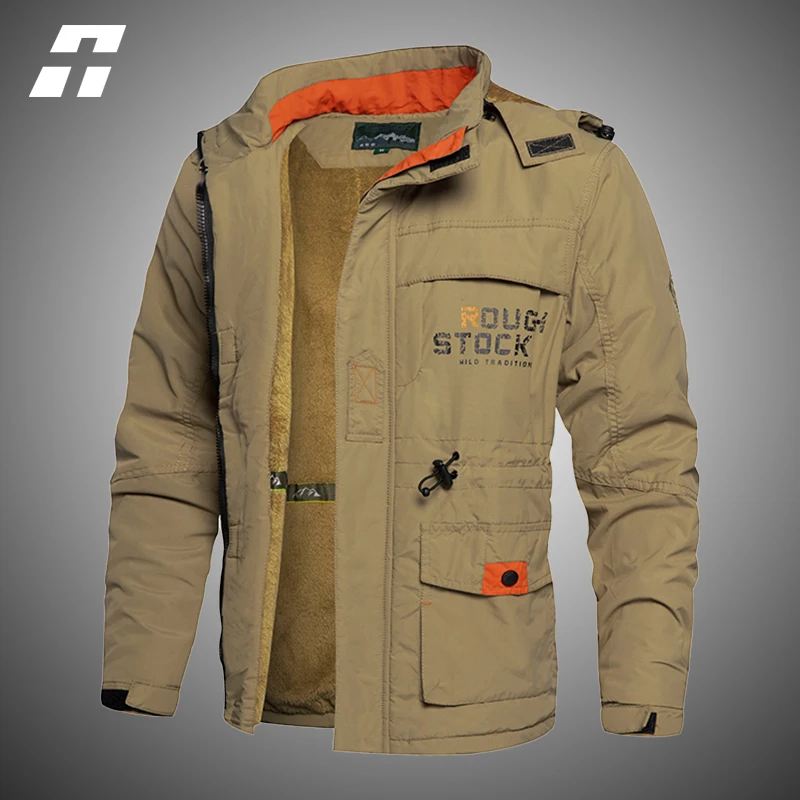 Куртка-пилот Мужская зимняя на флисе с капюшоном размеры до 5XL | одежда