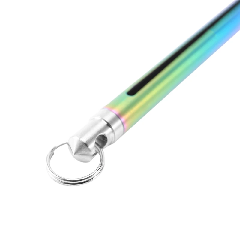 

Titanium Alloy Outdoor Edc Push-Pull Spring Design Toothpick Holder with Toothpick Holder Ultra Light Portable Multi-Function Fr