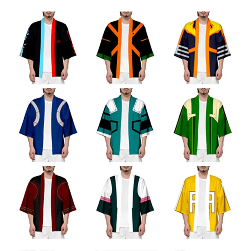 

Кимоно Cospaly из аниме «Моя геройская Академия», кимоно мидория изюку, Тодороки, плащ, кимоно, кардиган, халат, Повседневная рубашка, хаори юкат...