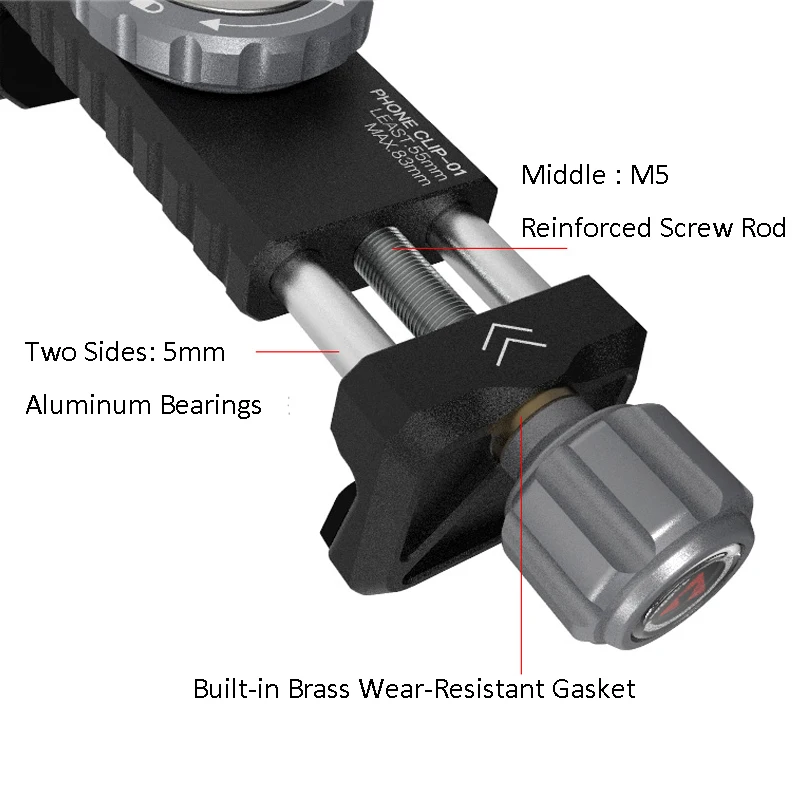 Держатель для смартфона металлический зажим с портом 1/4 Холодный башмак