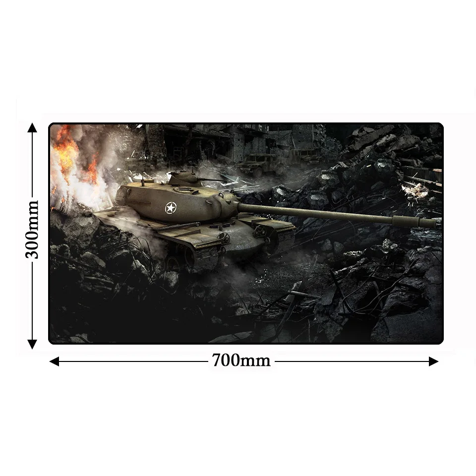 Pbpad 70X40 см игровой коврик для мыши World of Tanks большой резиновый с запирающимся краем