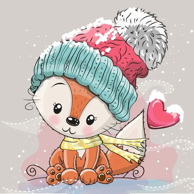 

multi-pieces cute fox metal mould cutting dies winter bear with scarf for Diy scrapbooking album decorative card making