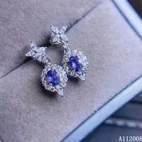kjjeaxcmy fine jewelry 925 sterling silver inlaid natural tanzanite ear studs classic ladies earrings support testing