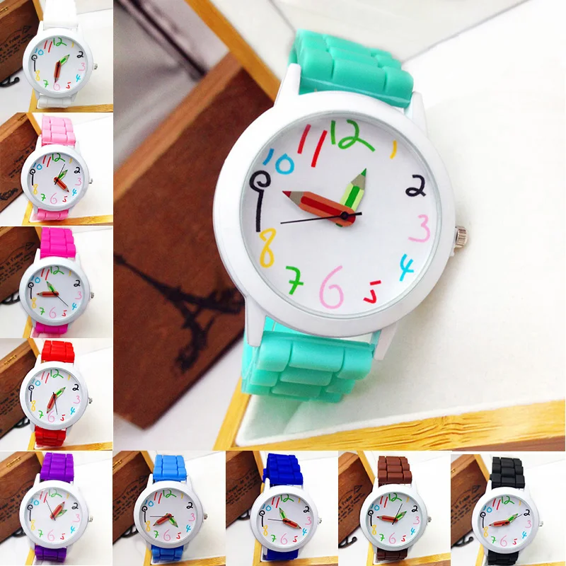 

NEW Children Wrist Watches intelligent digital Fashion Kids Watches Pencil pointer Quartz Boys Girl's Students All-Match Watch
