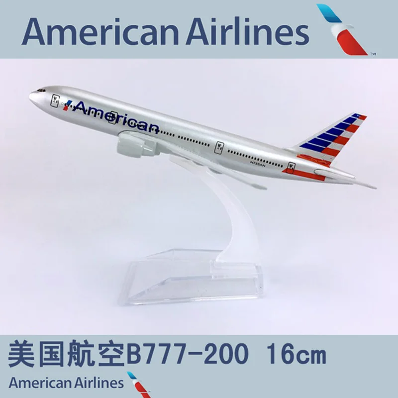 16 см 1:400 B777 200 модель американского самолетов с сплав на основе самолет