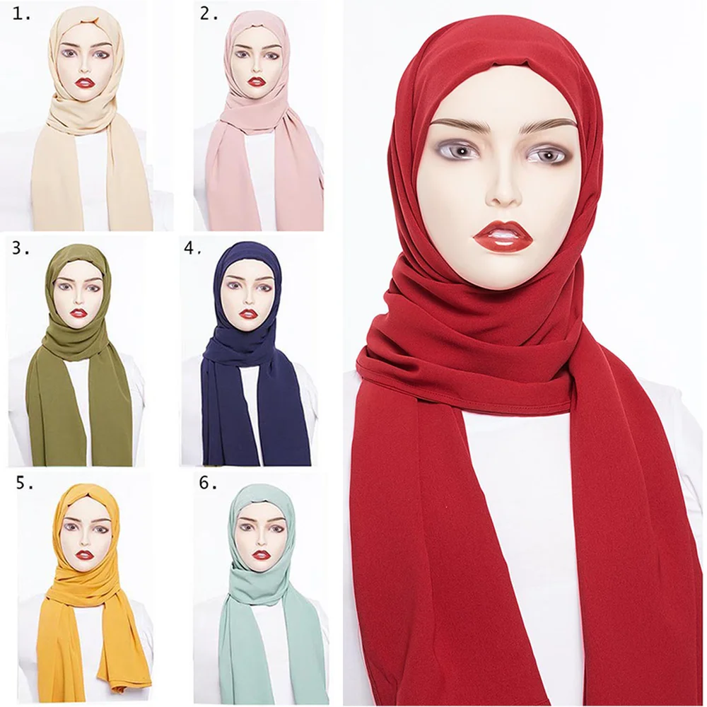 Мусульманский женский хиджаб Турция Khimar Малайзийский лед креп Твердые крышки головной платок капот накладной длинный платок ислам Дубаи одежда