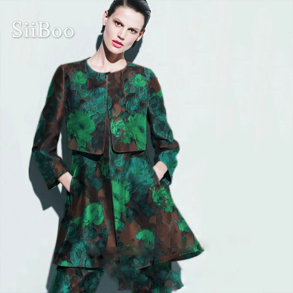 Высококачественная жаккардовая парча в американском стиле зеленого цвета с