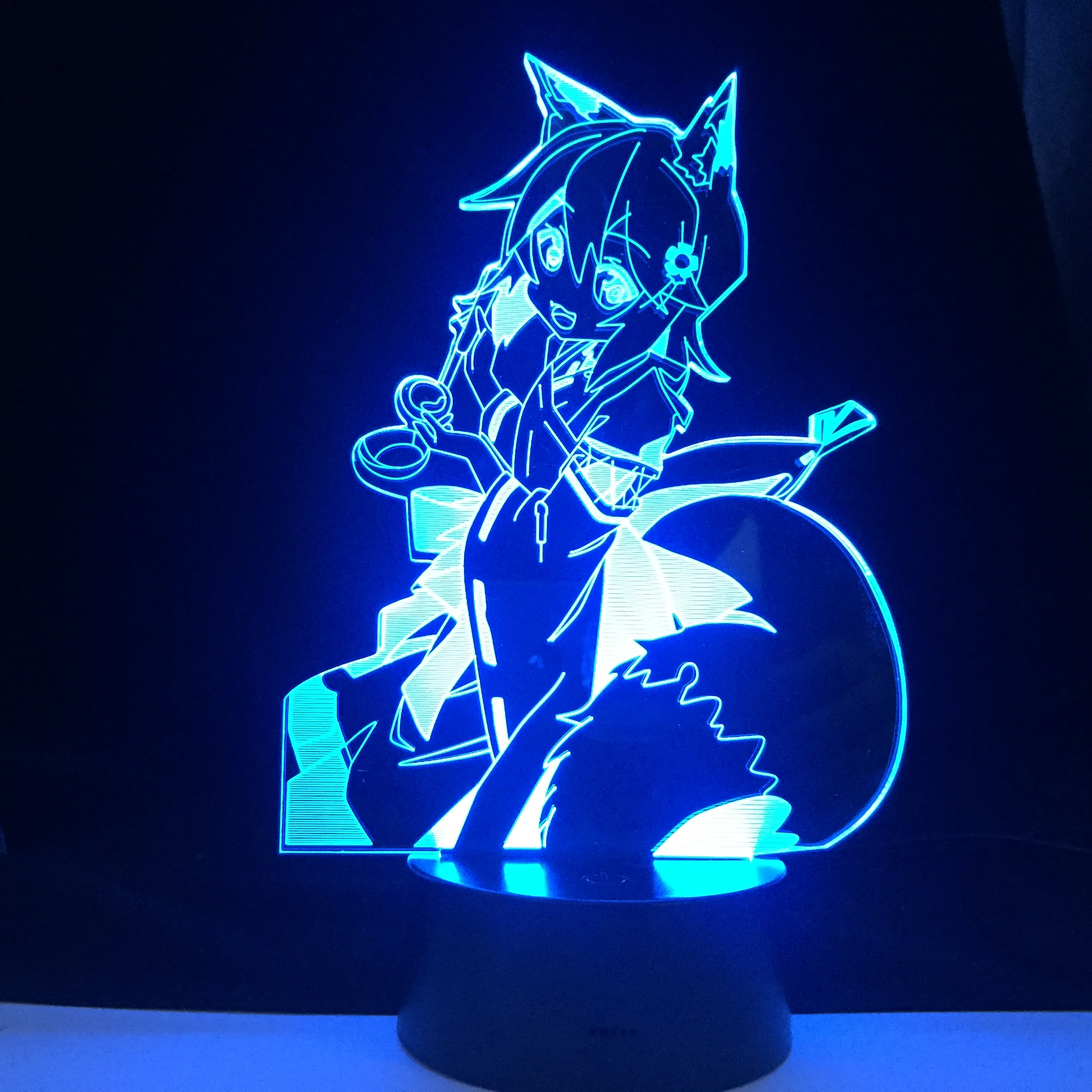 

The Helpful Fox Senko-san Anime 7 /16 Colors 3d Led Night Light for Children Bedroom Decoration Dropshipping Remote Control