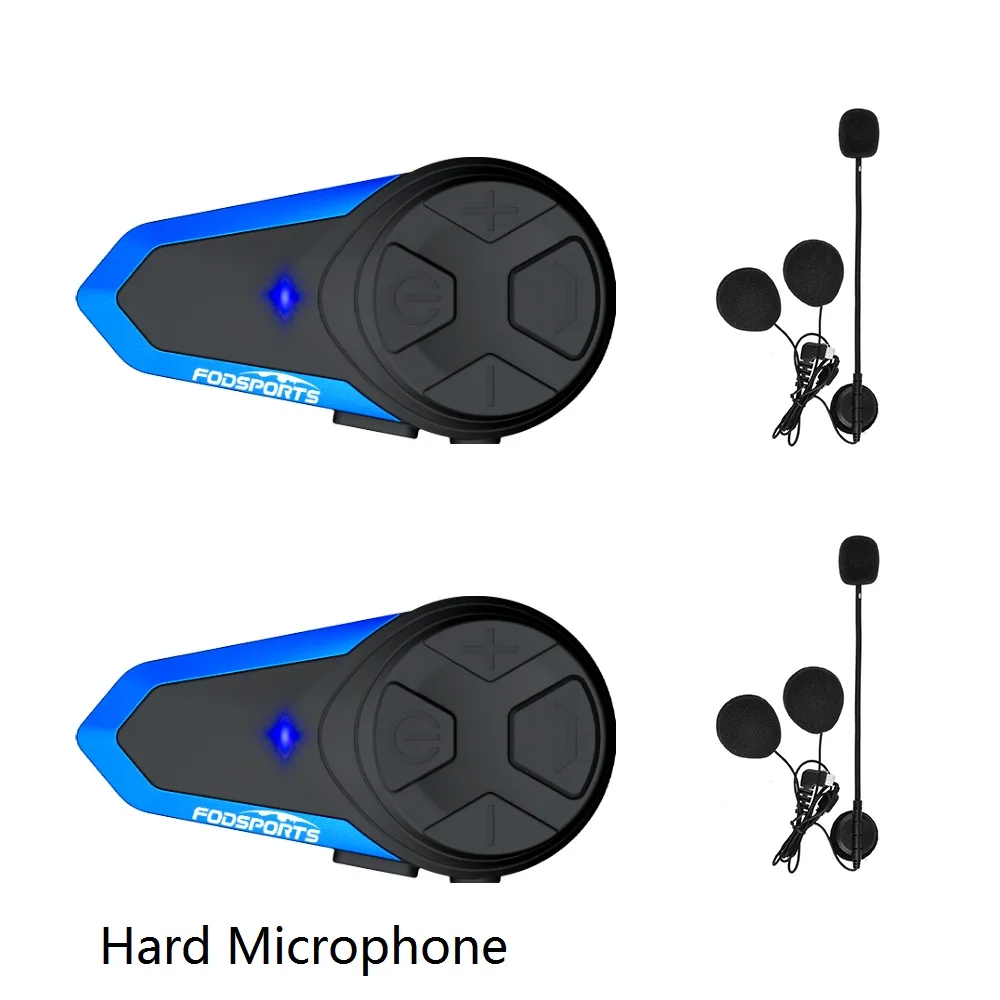 Fodsports 2 шт. BT-S3 мотоциклетный шлем Интерком Мото шлем Bluetooth гарнитура Водонепроницаемый Intercomunicador BT Interphone FM - Цвет: For Open Face Helmet