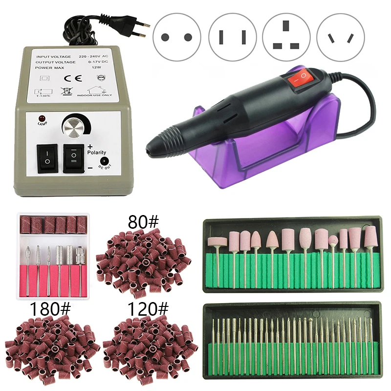 

20000RPM Electric Nail Drill Machine Set Milling Cutters for Manicure Pedicure Tips Gel Remover File Strong Nail Drill Equipment