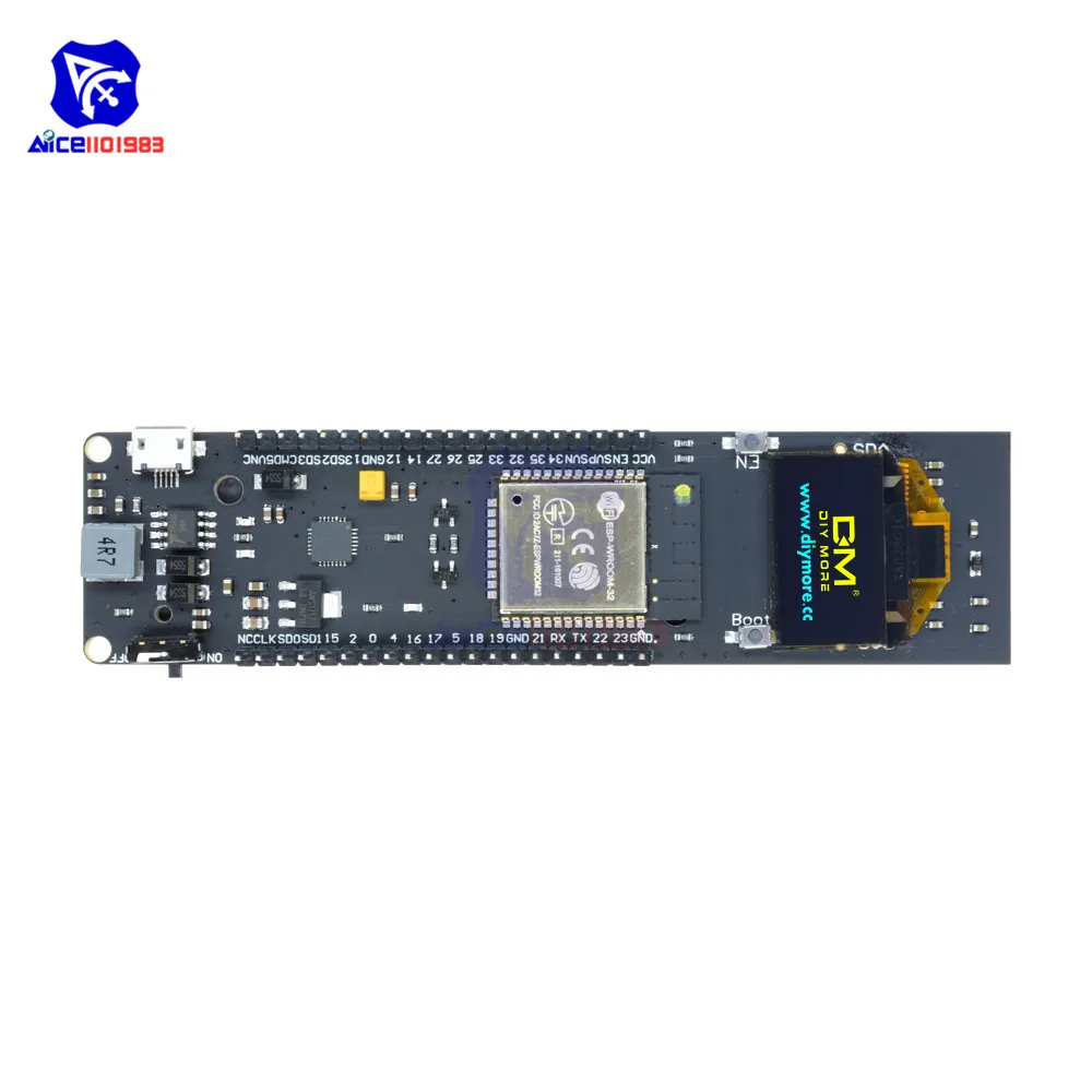Diymore 0 96 дюймов OLED ЖК дисплей ESP 32 ESP8266 CP2102 18650 литиевая батарея беспроводная Bluetooth
