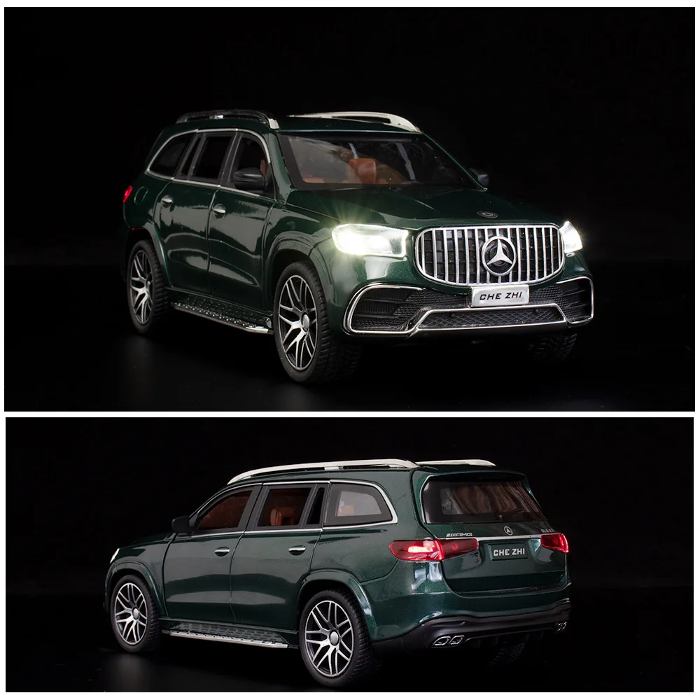 Модель автомобиля Mercedes-Benz Gls63 из сплава 1:24 модель со звуком и светом внедорожник