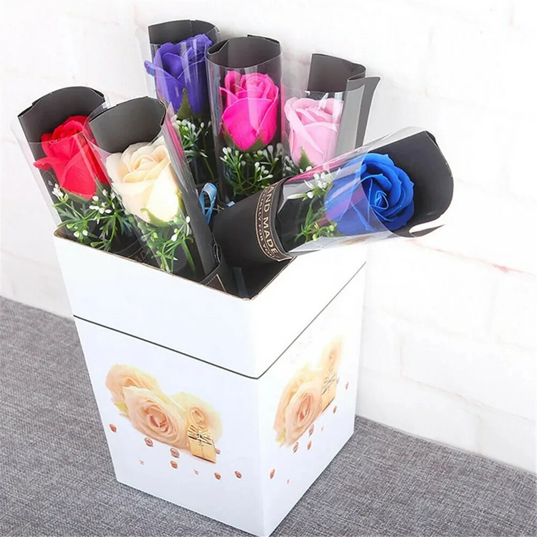 

Artificial Soap Flower Bouquet Decoration Gift Girl Friend Home Single