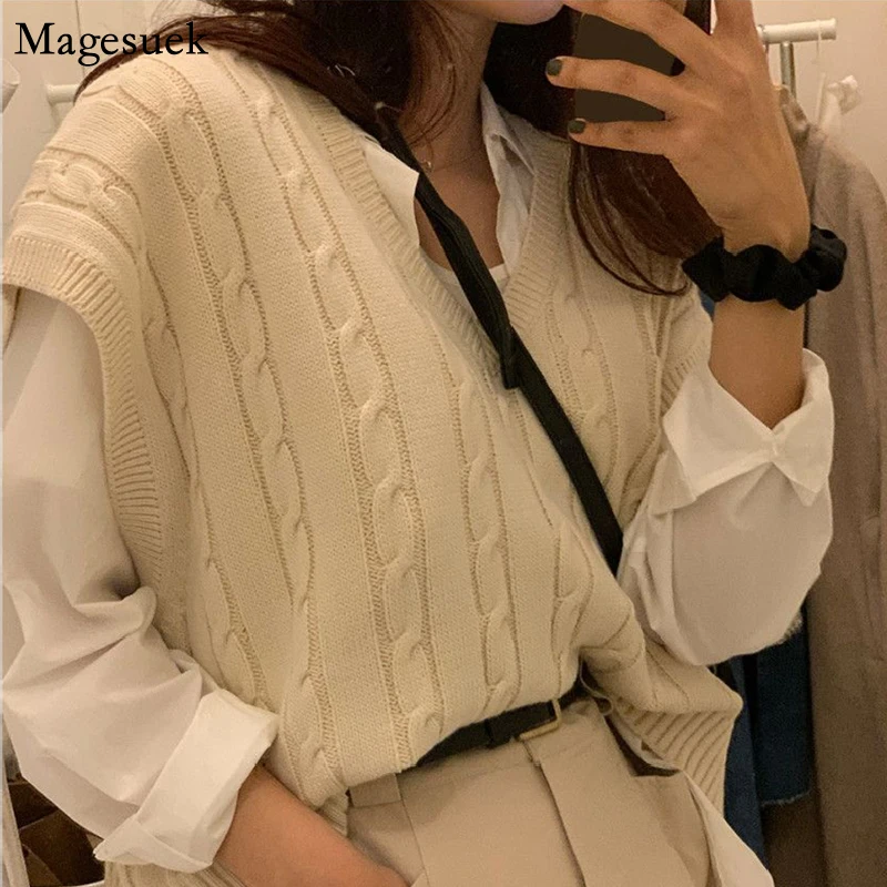 

Женский трикотажный жилет без рукавов, с V-образным вырезом