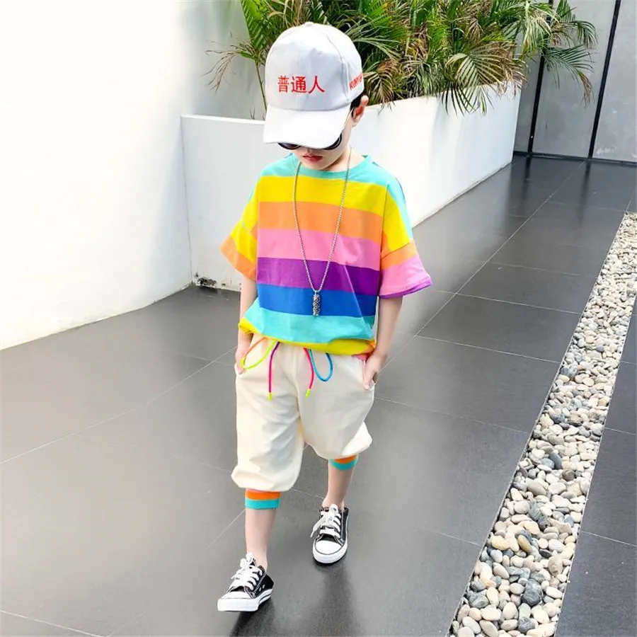 Спортивный костюм для мальчиков 10-12 лет летний комплект одежды маленьких