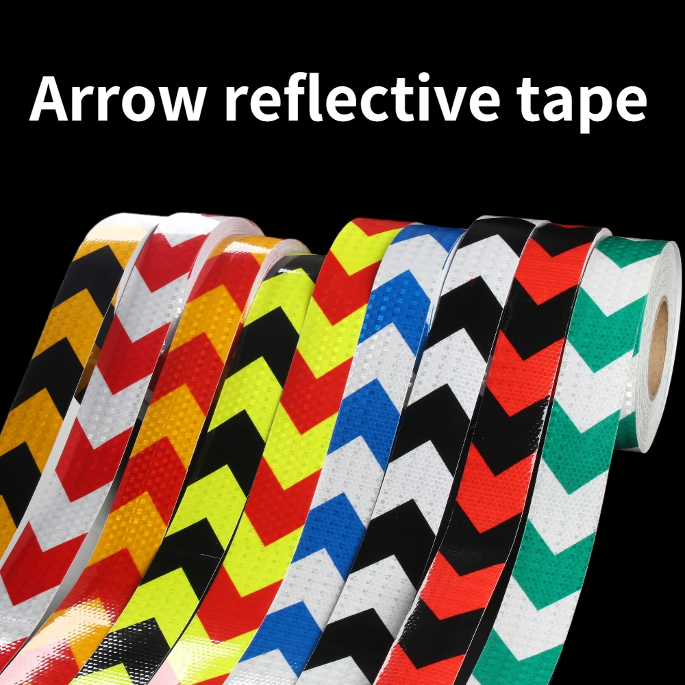 Arrow Reflective Tape 5CMx300CM Safety Caution Warning Reflective Adhesive Tape Sticker For Truck Motorcycle Bicycle Car Styling