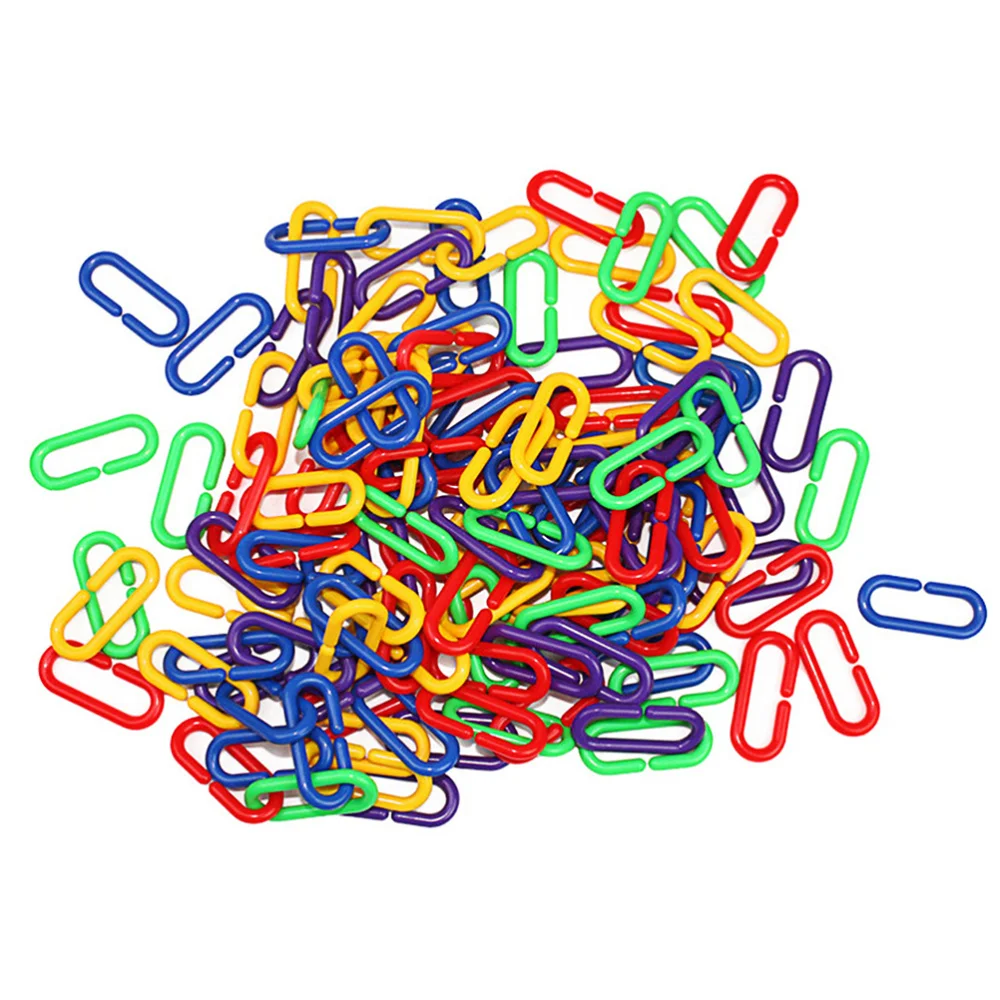 

200 Pcs DIY C-clips Hooks Chain Links C-links Parrot Bird Toys