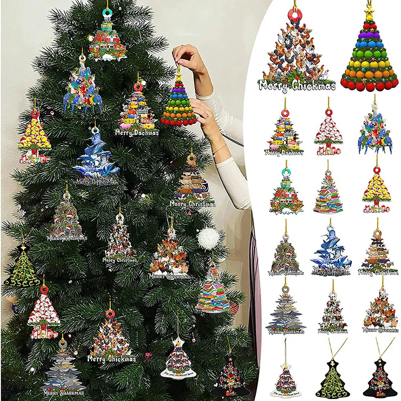 

1PC Wooden Christmas Ornaments Kids Toys For Chirstmas Tree Hanging Pendants Xmas Decoration For Home Party New Year Noel