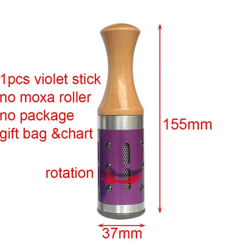 1pcs rotation Violet Горячее предложение Высокое Качество Современная прижигание нефрита мокса палка ролик теплая терапия Уход за кожей красота лицо маленький дым капуста рулон - Цвет: 1pcs rotation Violet