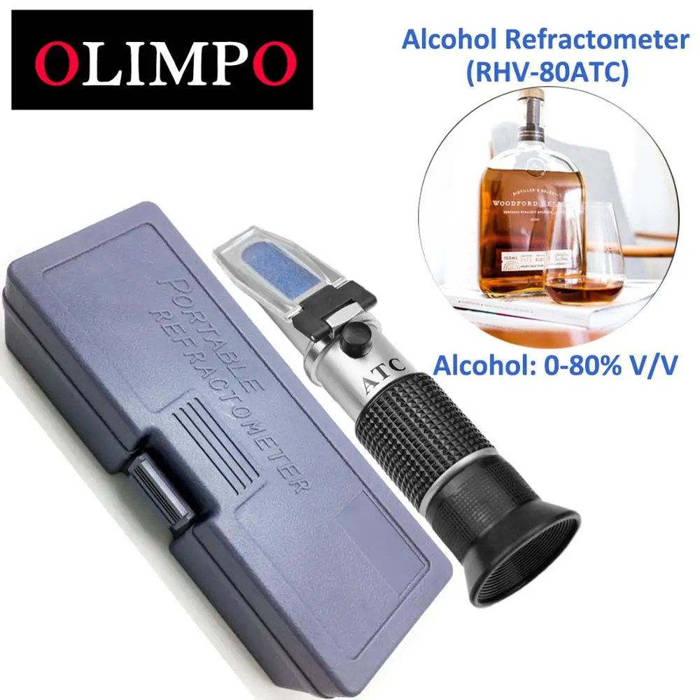 Спиртовой рефрактометр спиртовой спиртометр 0 ~ 80% в/в ATC ручной инструмент