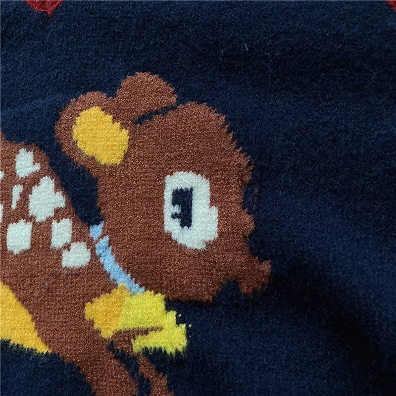 

Cartoon Deer Design Sense V-neck Knitted Sweater Vest Women Sweater Vest Sleeveless