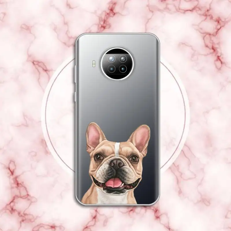 

Pug Dog French Bulldog Phone Case Transparent for xiaomi redmi note 8 9 9s 11 10t lite pro