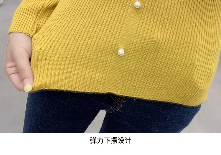 

good quality women clothing latest 2020 spring autumn winter pure color elastic tight v-neck pearl thin sweaters female A5285