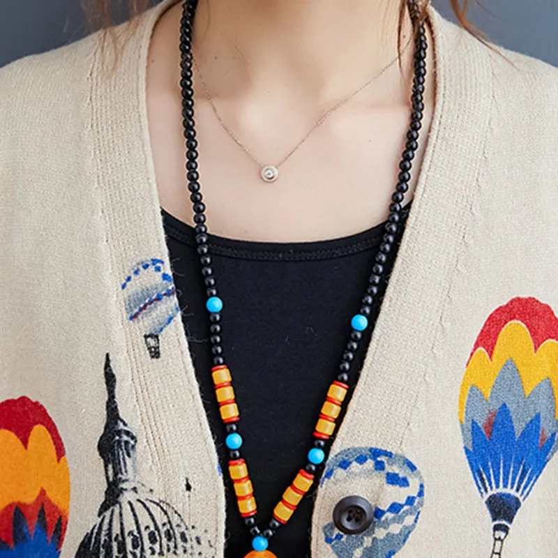 

Women Knitted Cardigan Coats New Arrival 2020 Autumn Korean Style Vintage Print V-neck Loose Female Casual Sweaters S2604