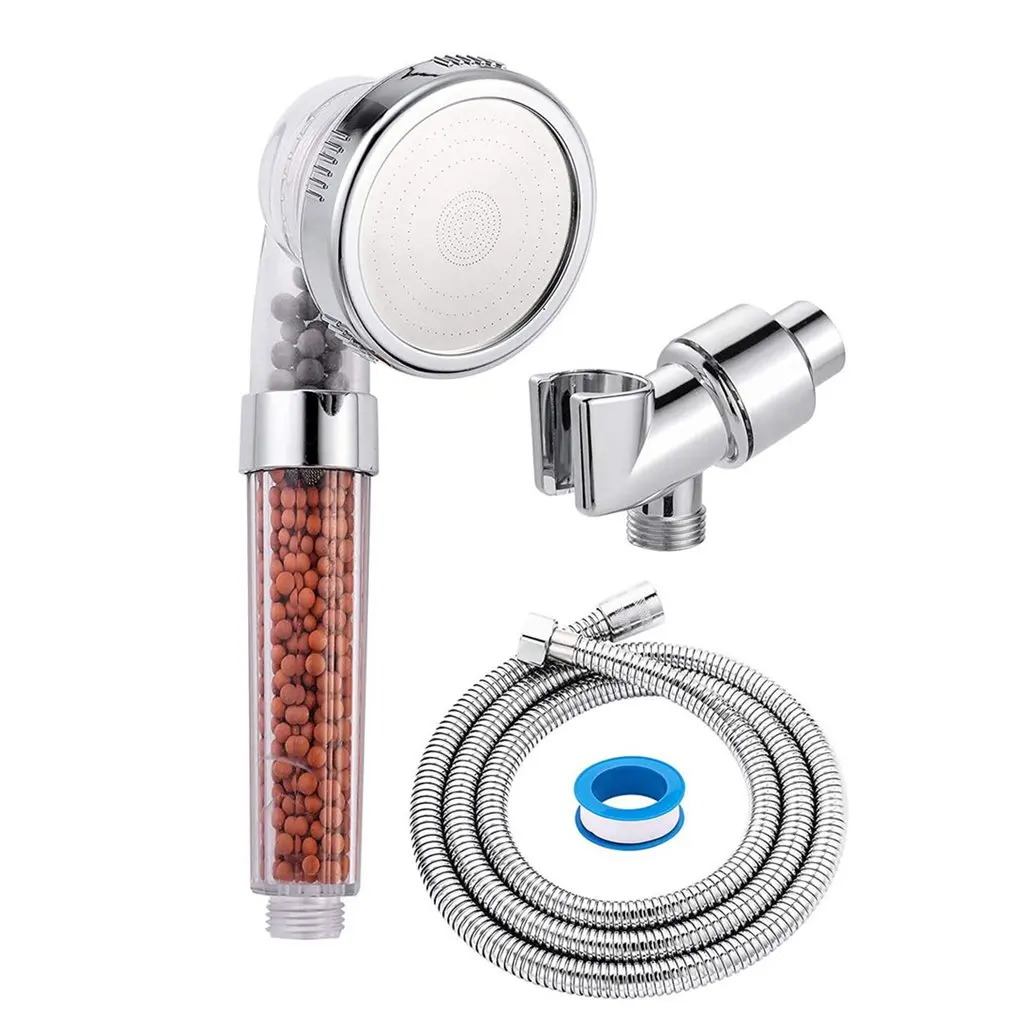 

Bathroom 3-Function SPA shower head with switch on/off button high Pressure Anion Filter Bath Head Water Saving Shower