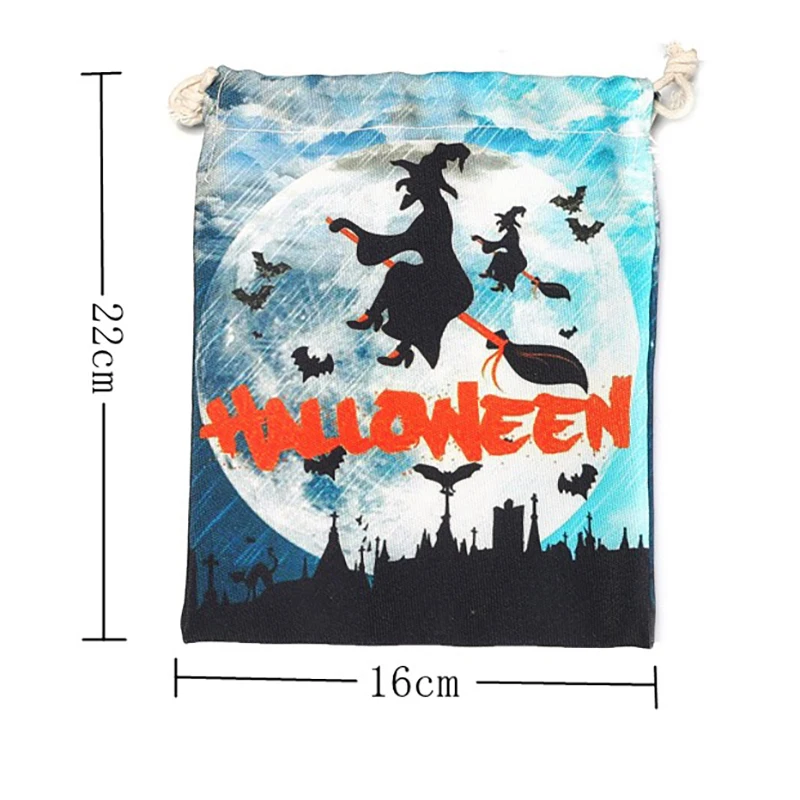 

Halloween Tote Candy Gift Bags Sacks for Kids Cartoon Pumpkin Skull Ghost Witch Canvas Bag Halloween Party Decoration Supplies
