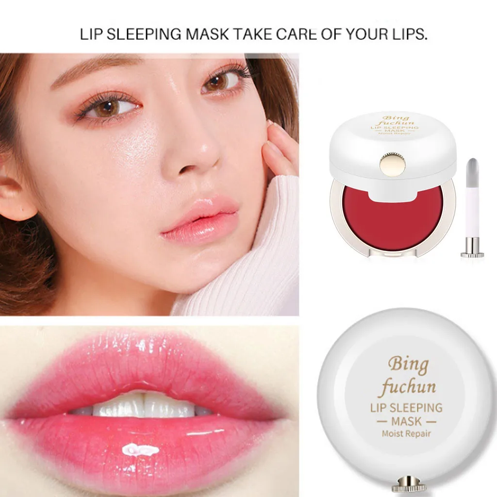 Маска для губ с кистью восстановления цвета Макияж Губная помада бальзам