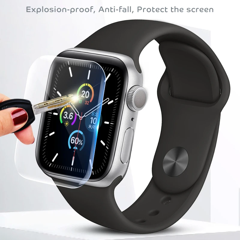 Мягкая Гидрогелевая пленка 9D для Apple Watch 5 6 44 мм 40 полная защита экрана iWatch Series