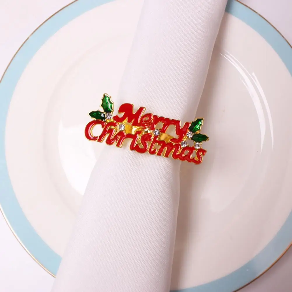 

12 шт., износостойкие металлические кольца для салфеток