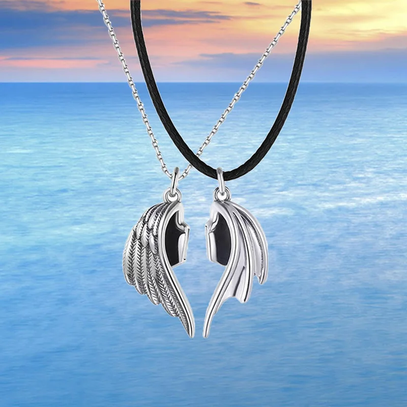 Магнит притягивает влюбленных кожаные ключица цепочка для Плетеная кожа