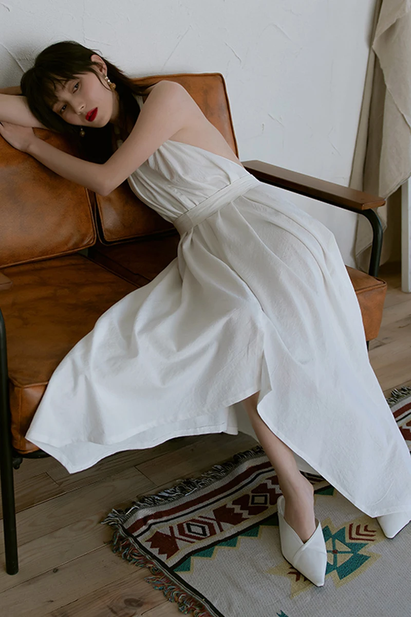 

2021 new beach skirt summer sexy open back dress