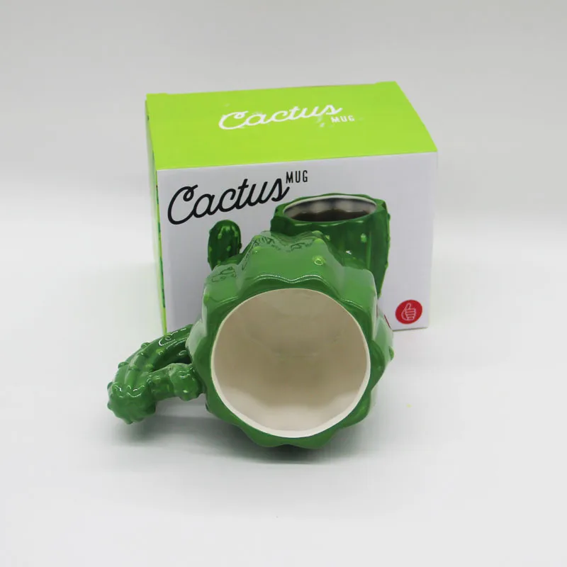 Симпатичная керамическая чашка С КАКТУСОМ домашняя креативная для пары завтрака