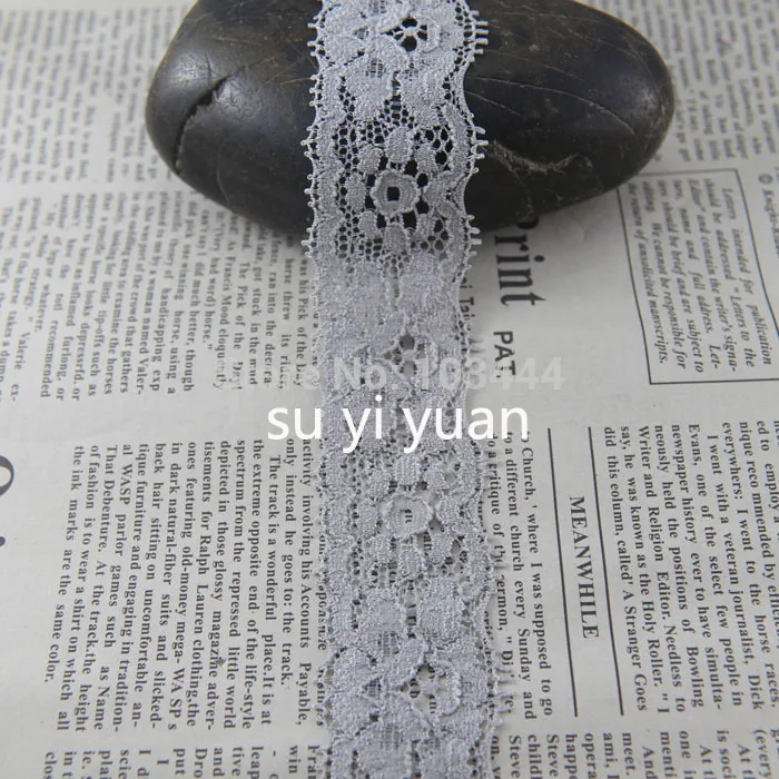 

Рулон 300 ярдов/лот серый 30 мм Ширина эластичный стрейч кружево отделка шитье/одежды/одежда эластичное кружево