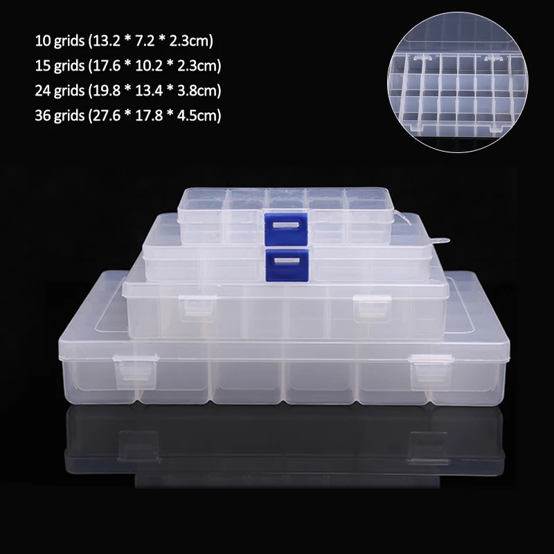 Прозрачный Пластиковый пустой ящик для хранения инструментов дизайна ногтей