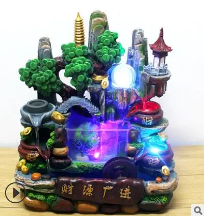 Проточный туманный полимерный фонтан для привлечения денег и сокровищ ручная