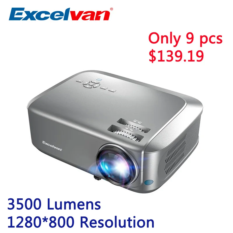 Excelvan BL68 проектор для домашнего кинотеатра разрешение 1280*800 поддерживает красно-синий 3D 1080P видео HDMI VGA USB интерфейсы пыленепроницаемые