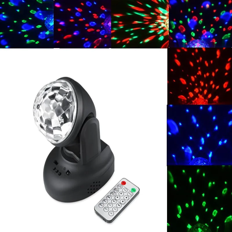 220V Mini Rotating Led Mobile Heads Dj Disco Light MP3 Sound Control KTV Flash Bar Club Home Stage Laser Disco Ball Party Lights